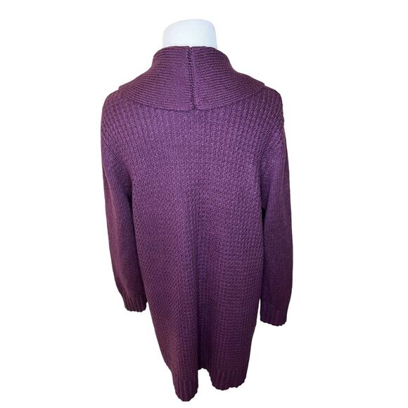 Chico’s Size 2 Purple Open Front Duster Cardigan Sweater Cotton Blend 12/14 - Picture 5 of 8